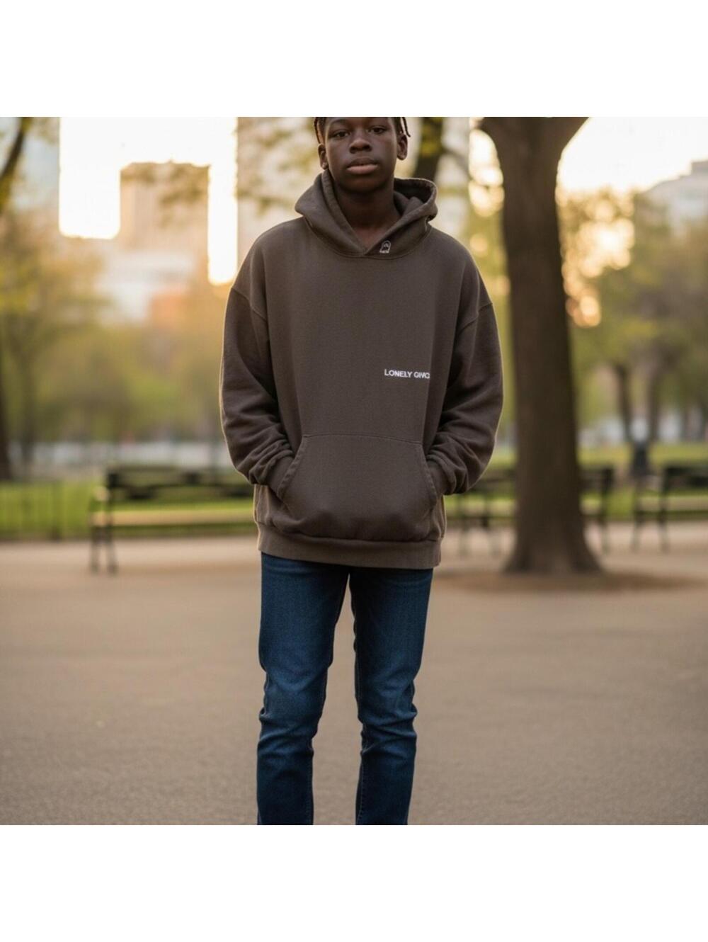 Lonely Ghost Charcoal Hoodie Men’s Size S